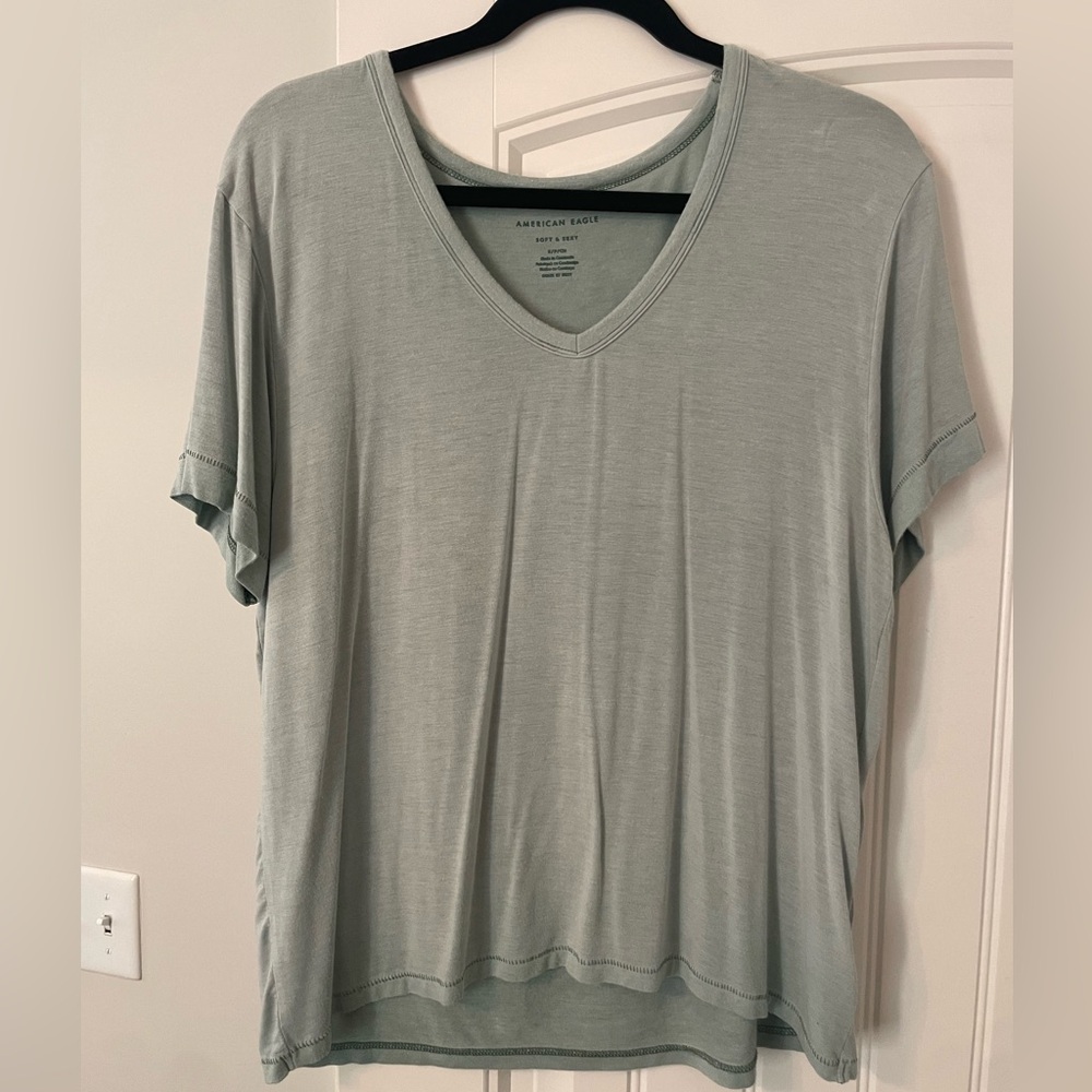 American Eagle soft & sexy tee, green, size S